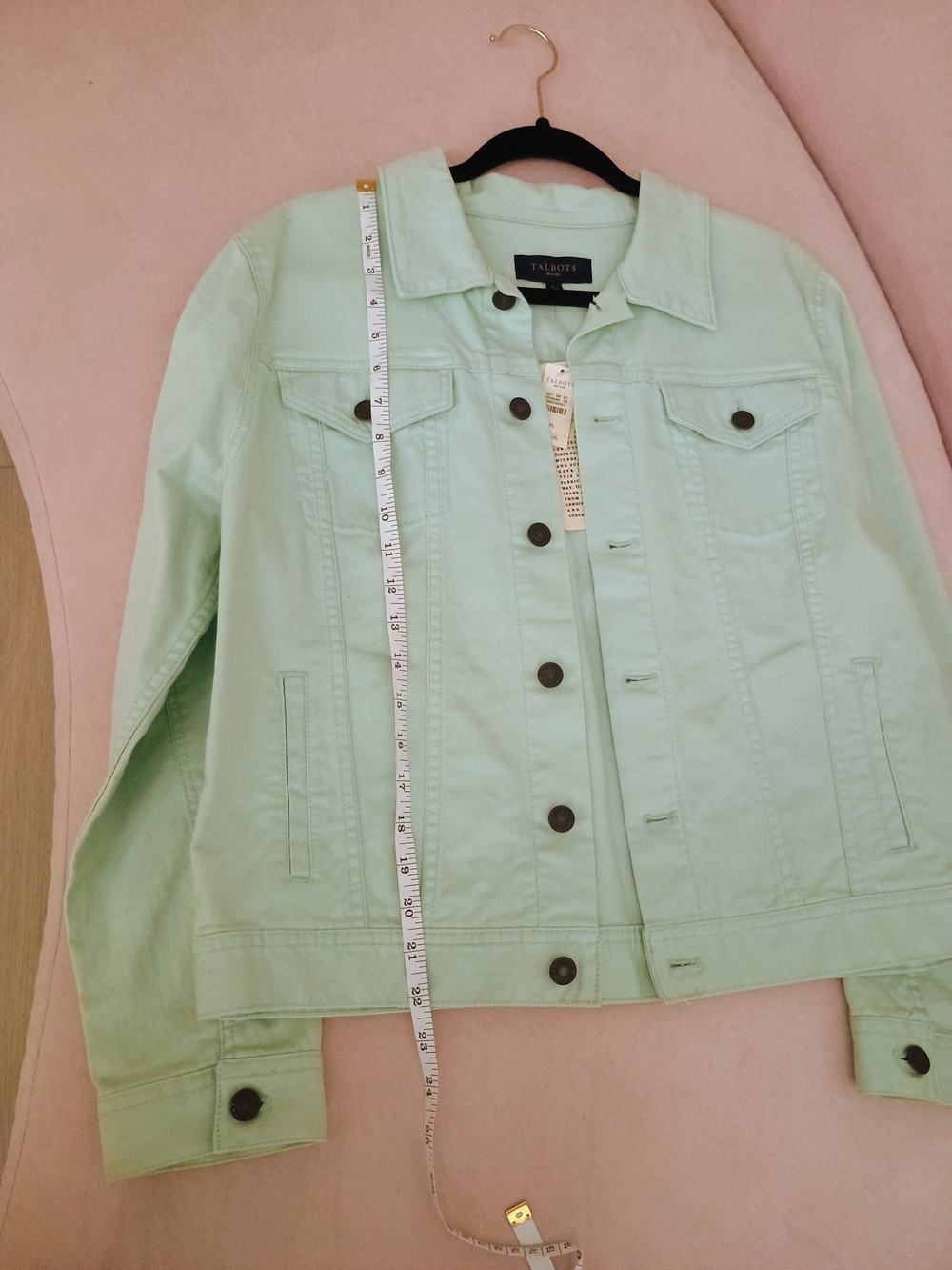 NWT Talbots Light Mint Green Denim Jacket - Button-Front Jean Jacket